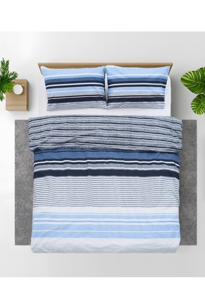 OEM Lenjerie dubla,100% bumbac,4 piese, Azul