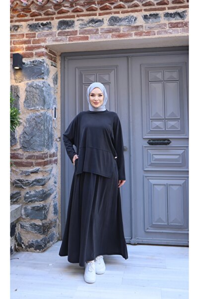 NİSUM MODA Button Detailed Skirted Modal Suit