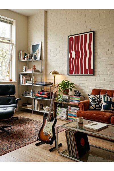 LunaRe Home Art&Design Modern Minimal Soyut Bohem Ahşap Çerçeveli Tablo Çerçe...