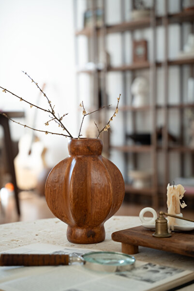 Dekorzdükkan Rowan Wood Look Ceramic Vase