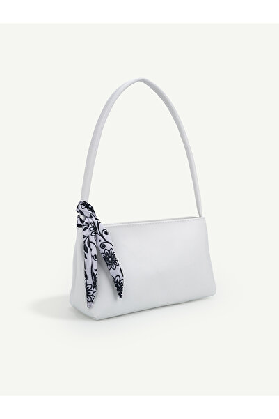 Rivina Siena Women's Scarf Detailed Zippered Baguette Handbag and Shoulder Bag