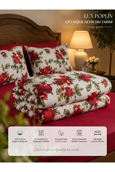 CLASS LUX POPLİN ÇİFT KİŞİLİK NEVRESİM TAKIMI (200*220/50*70)