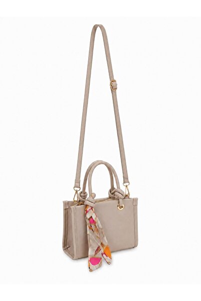 ÇANTA Women's Beige Scarf Hand and Shoulder Bag