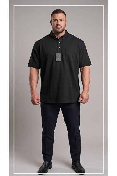 crispino Men's Plus Size Polo Collar Short Sleeve T-Shirt Oversized