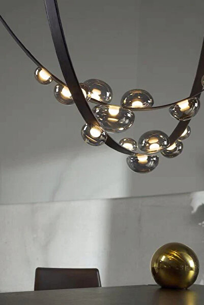 Vinner Leather Dew Drops Modern İkili Sarkıt Avize - High-End Deri ve Cam Dek...
