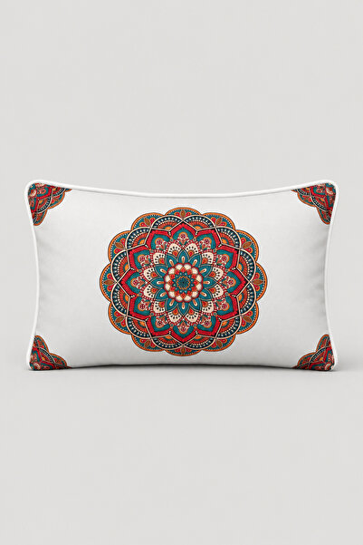 LUX VIE Decorative Mandala Patterned Piping Raschel Knitted Velvet Woven Thro...