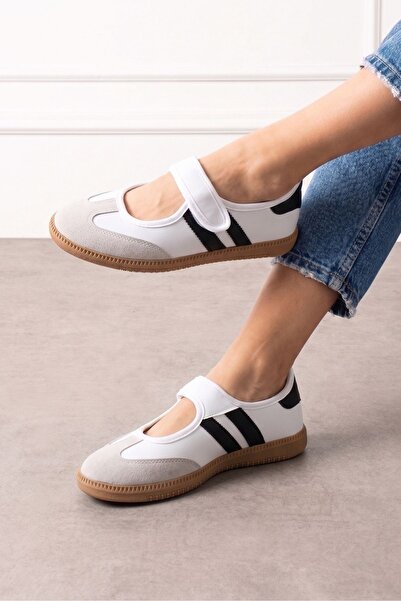 FUGA MODA Vicenza White Black Striped Strappy Sports Sneaker Shoes