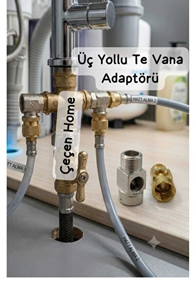 ÇEÇEN HOME Üç Yollu Te Vana Adaptörü Su Arıtma Cihazı Hat Alma Aparatı Çatalı...