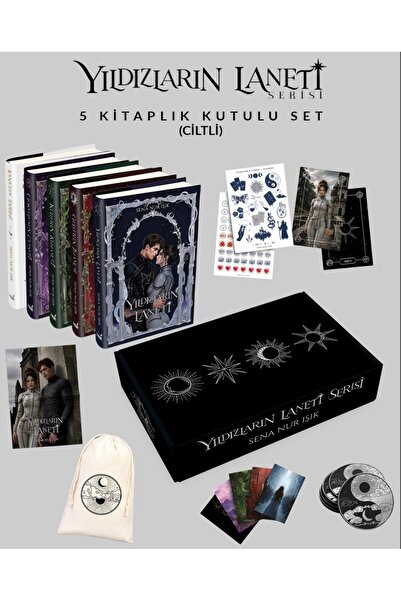 İndigo Kitap Yıldızların Laneti Serisi 5 Kitap Ciltli Özel Baskı Sena Nur Işı...