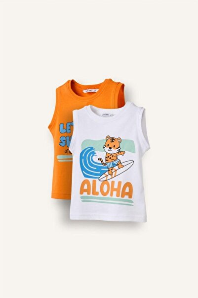 DeFacto Patterned 2-Piece Undershirt for Baby Boy (26 Hs)