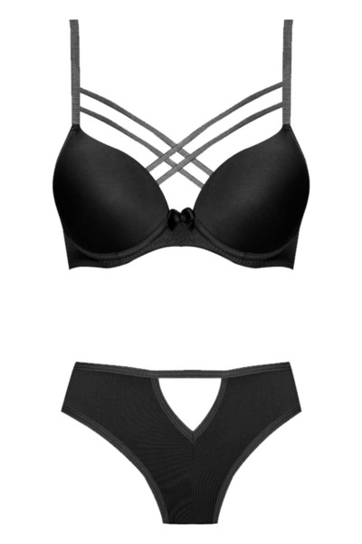 zevonna Cross-Cut Low-Cut Drawstring Bra Set