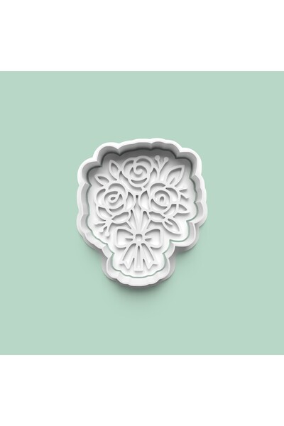 AKTASTORE Engagement Flower Bouquet Figure Cookie Mold and Sugar Paste Mold 0...