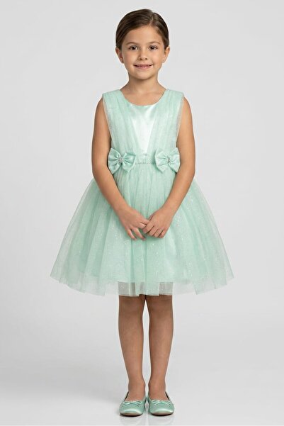 Luna Moon Kids Girl Textured Dress, Mint