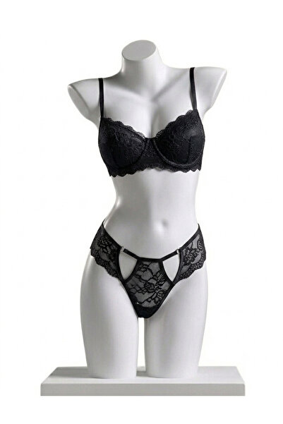 Sthxyfaith Lingerie Women Lace Bra and Panty Set Push Up Half Cup Mesh Bralet...
