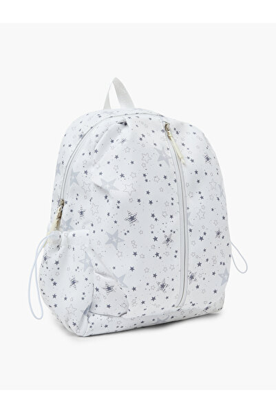 Styli Girls Star Print Backpack with Zip Closure