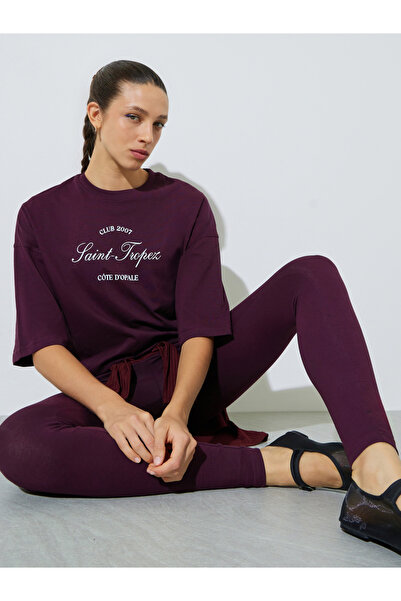 Styli Slogan Print Oversized T-Shirt and Leggings Co-Ords