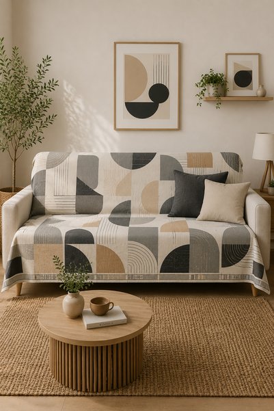GECE HOME غطاء أريكة مخملي بوهيمي عصري متعدد الأغراض، غطاء سرير قابل للطي، غطاء طاولة للنزهات، غطاء طاولة مع إسفنج مضاد للانزلاق 165x217