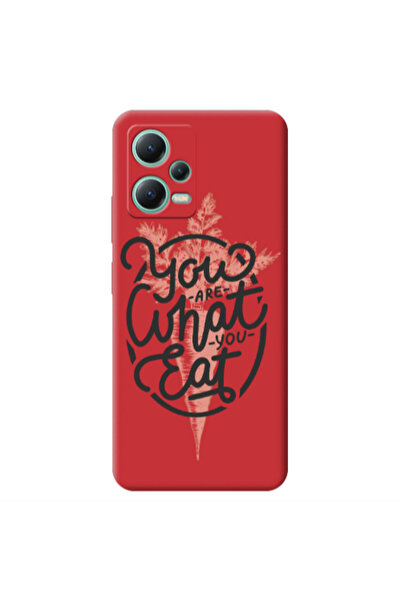Other Xiaomi Redmi Note 12 Pro 5G You are What You Eat Red Colored Silicone T...