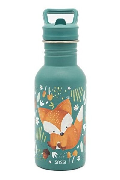 SASSI Ανοξείδωτο Θερμός Μπουκάλι με Καλαμάκι Crunchy The Fox 500ml (SB2034)