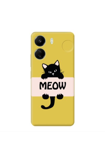 Other Xiaomi Redmi 13C Meow Yellow Colored Silicone TPU Θήκη