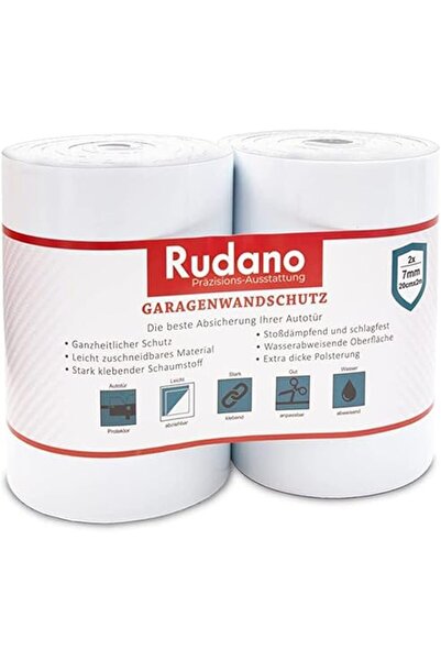 Rudano Set de 2 bucăți Protecție perete garaj, spumă autoadezivă, albă, 2 m, ...