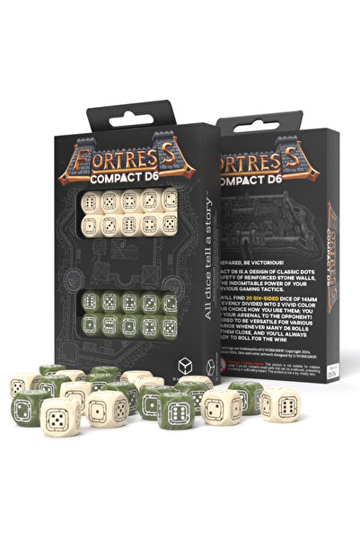 Q WORKSHOP Set de zaruri Fortress Compact D6 bej si masline Q-workshop