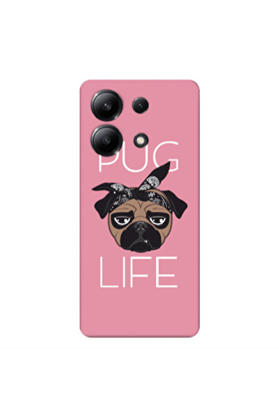 Other Xiaomi Redmi Note 13 4G Pug Life Pink Colored Silicone TPU Θήκη