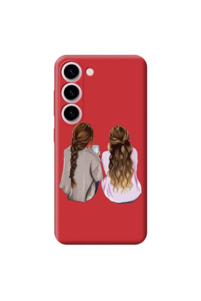 Other Samsung S23 Plus Friends Red Colored Silicone TPU Θήκη
