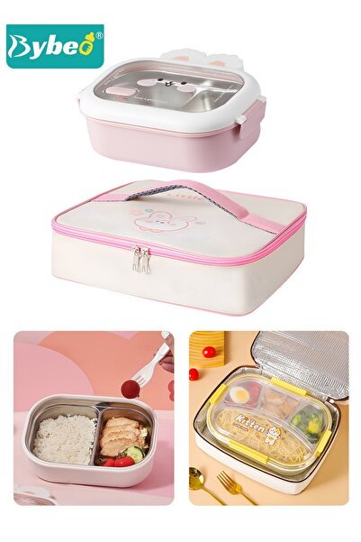BYBEO Stainless Steel Kids Bento Box with Lunch Bag, Insulated Lunch Boxs to ...