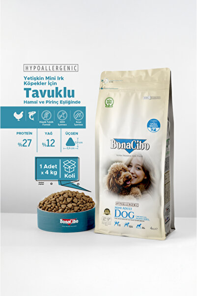BonaCibo Mini Irk Yetişkin Tavuklu Köpek Kuru Maması 4 Kg