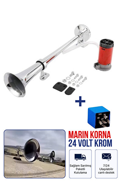 Asdelya Marin Yat Gemi Havalı Korna Kendinden Motorlu 24 Volt