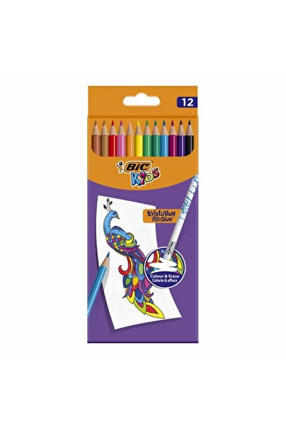 MC Micostore Creioane colorate Kids Evolution Illusion, 12 culori, extra rezi...
