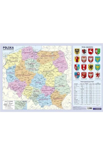 OEM Suport de birou „Polonia – divizia administrativă” Demart 364×553 mm
