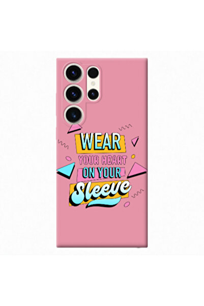 Other Samsung S24 Ultra Wear Your Heart Pink Colored Silicone TPU Θήκη