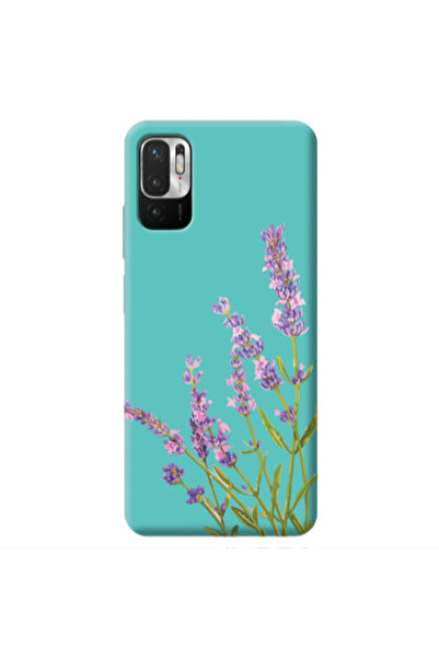 Other Xiaomi Redmi Note 10 Pro 5G Flowers 8 Turquoise Colored Silicone TPU Θήκη