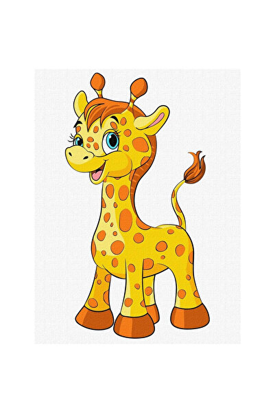ideyka Set pictura pe numere Girafa draguta, panza pre-numerotata 30x40 cm, s...