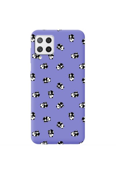 Other Samsung A42 5G Small Pandas Purple Colored Silicone TPU Θήκη