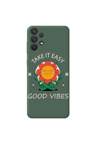 Other Samsung A32 4G Take It Easy Dark Green Colored Silicone TPU Θήκη