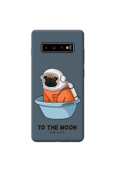 Other Samsung S10 To the moon Dark Grey Colored Silicone TPU Θήκη