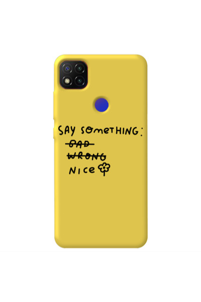 Other Xiaomi Redmi 9c Say Something Yellow Colored Silicone TPU Θήκη