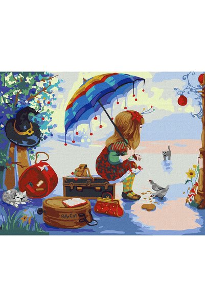 ideyka Set pictura pe numere, cu sasiu, Pregatire de calatorie - Katya Dudnik...