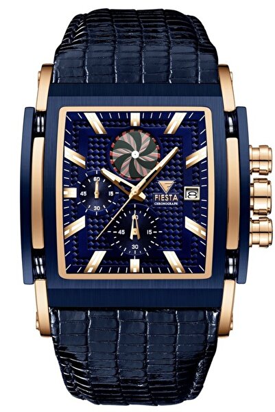 Fiesta Navy Blue Leather Cord Men's Wristwatch L-F601200