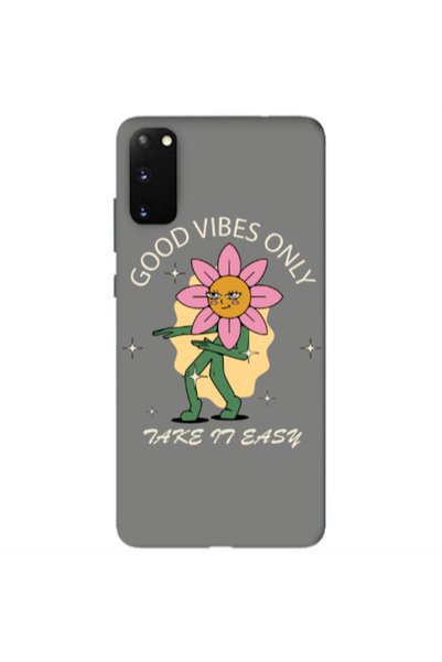 Other Samsung S20 Good Vibes Only Grey Colored Silicone TPU Θήκη