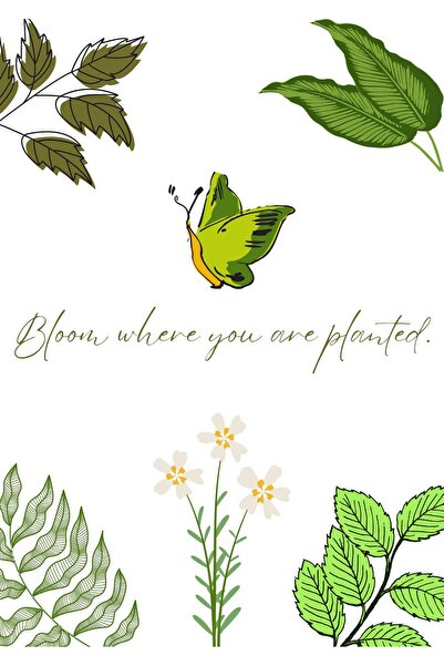 OEM Poster Motivațional Înflorit, design floral elegant, carton 250g, A4