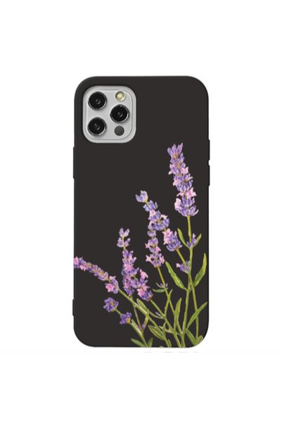 Other Apple iPhone 13 Pro Flowers 8 Black Colored Silicone TPU Θήκη