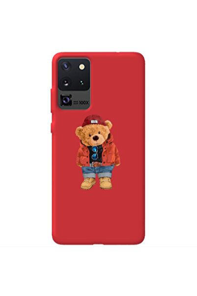 Other Samsung S20 Ultra Bear in a hat Red Colored Silicone TPU Θήκη