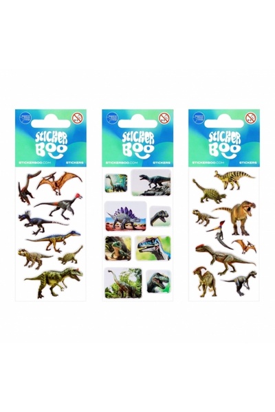 MC Micostore Abtibilduri - dinozauri, 6.6x18cm, set 8 sau 9 buc, Sticker Boo,...