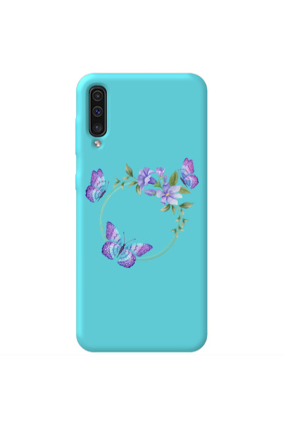 Other Samsung A70 Butterfly on the ring Turquoise Colored Silicone TPU Θήκη