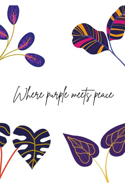 OEM Poster Motivational Where purple meets peace, Design Abstract Relaxant, C...