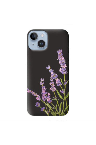 Other Apple iPhone 14 Flowers 8 Black Colored Silicone TPU Θήκη